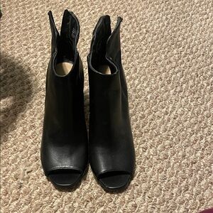 Seven Dials Black Peep-Toe Ankle Booties